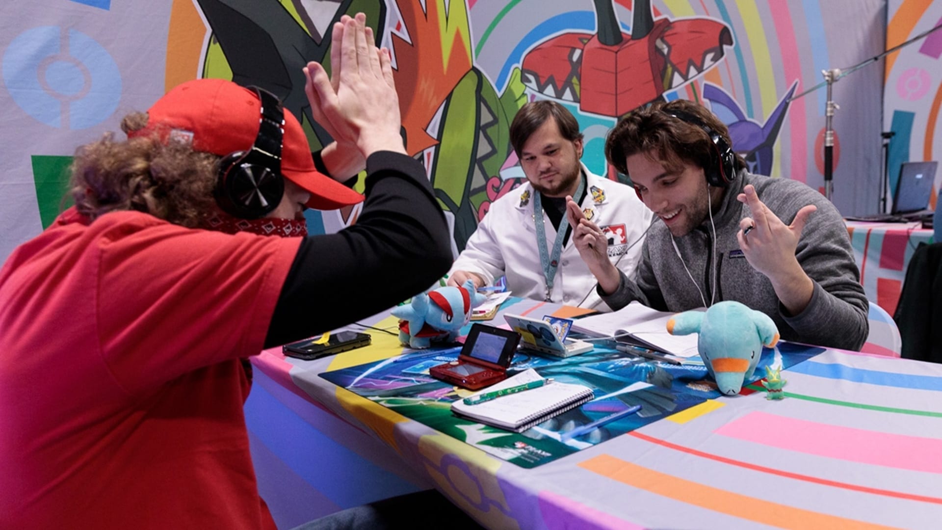 Cox (left) competing at the 2019 Pokémon VGC Greensboro Regional Championships.