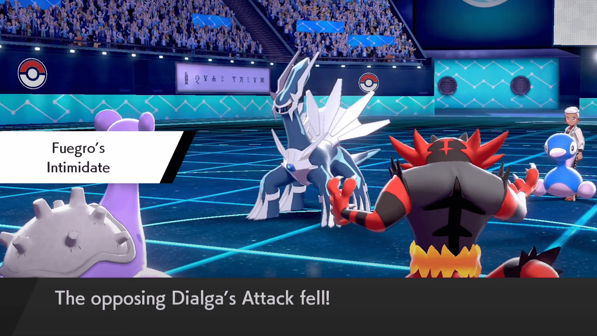 Incineroar's Intimidate ability activates.