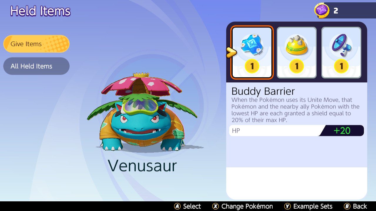 A build in Pokémon UNITE