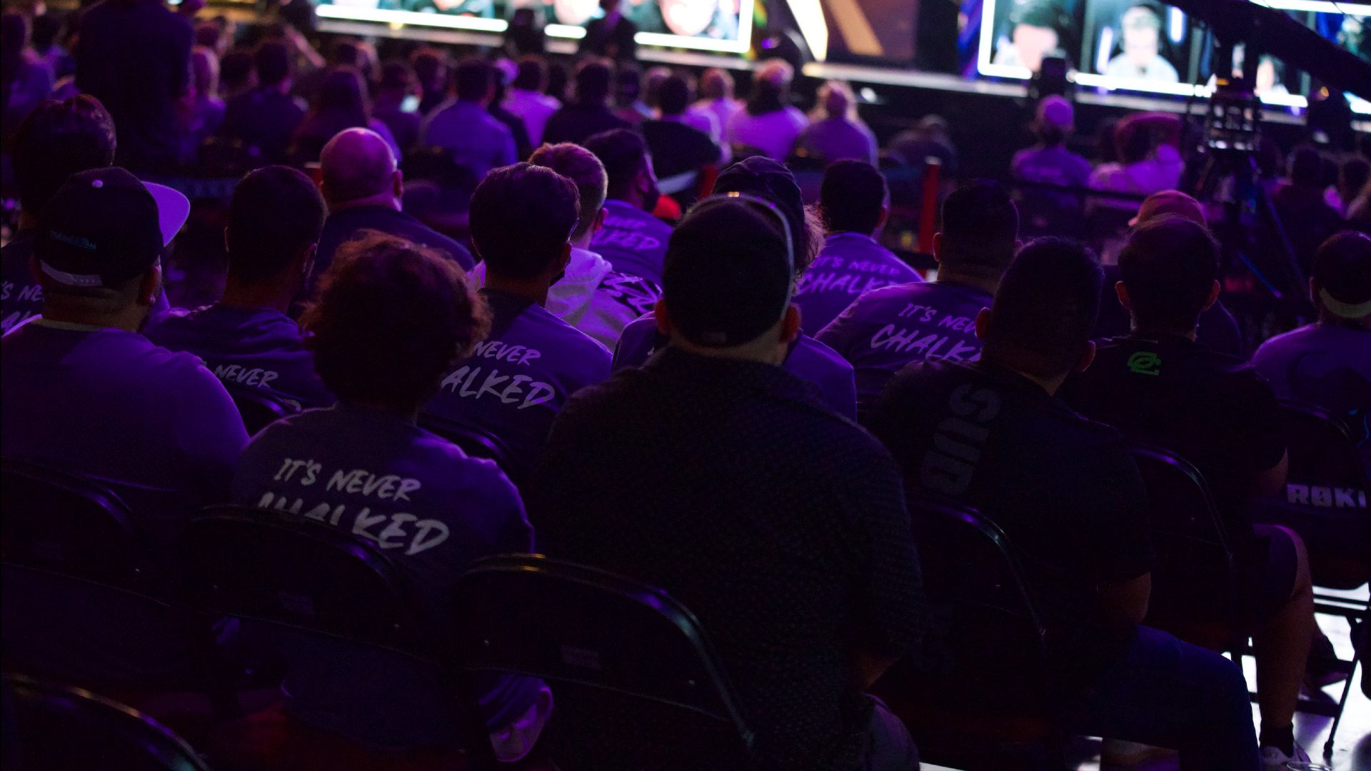 The 'It's Never Chalked' shirts that Minnesota RØKKR were handing out to fans at Champs