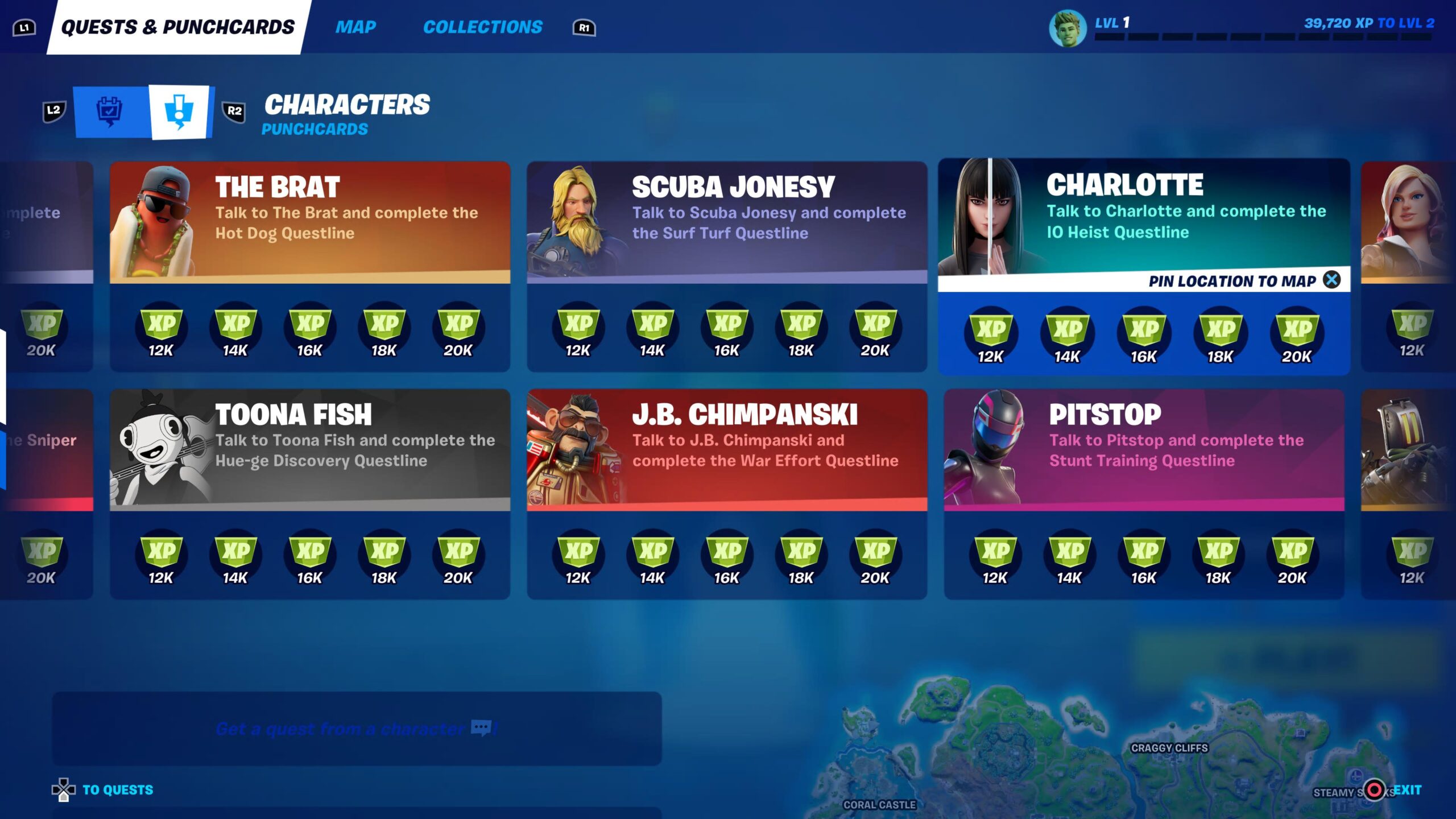 Fortnite Season 8 punchcards