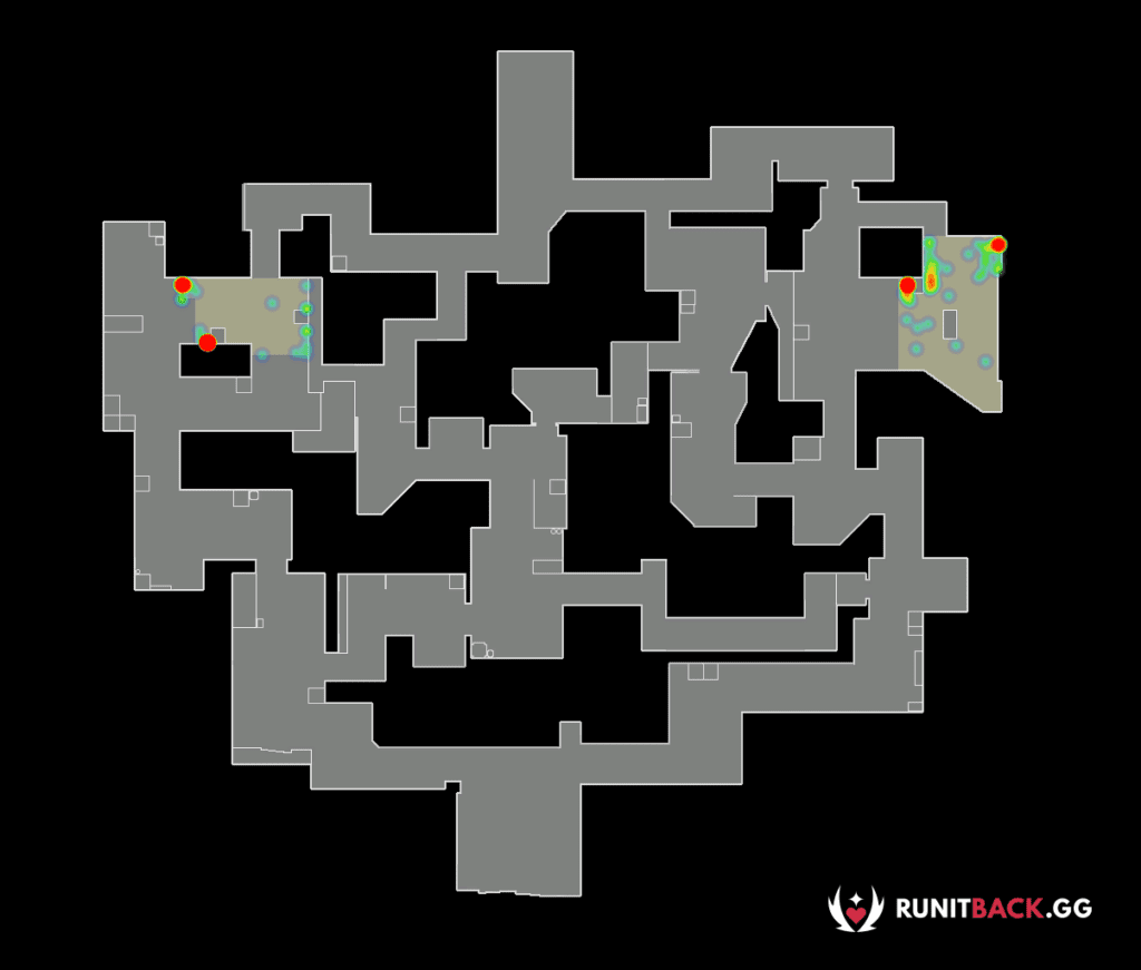 The most common plant sites on Split during VALORANT Stage 3 Masters Berlin | Credit to rib.gg