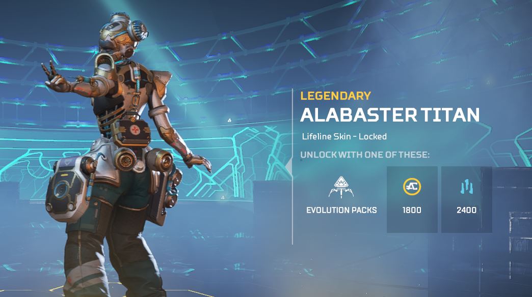 Screenshot of Lifeline's Alabaster Titan skin