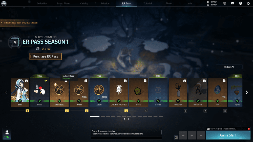 Eternal Return Battle Pass