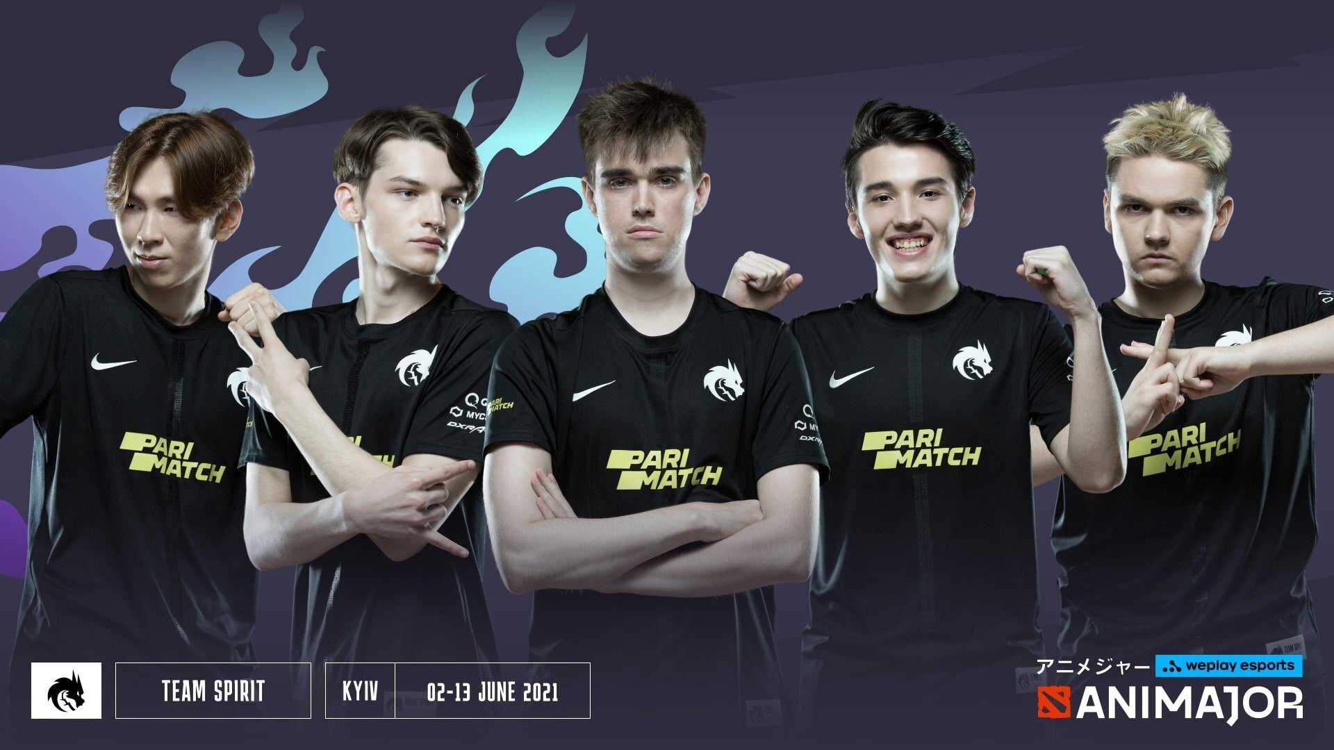 Team Spirit Dota 2 for five w's