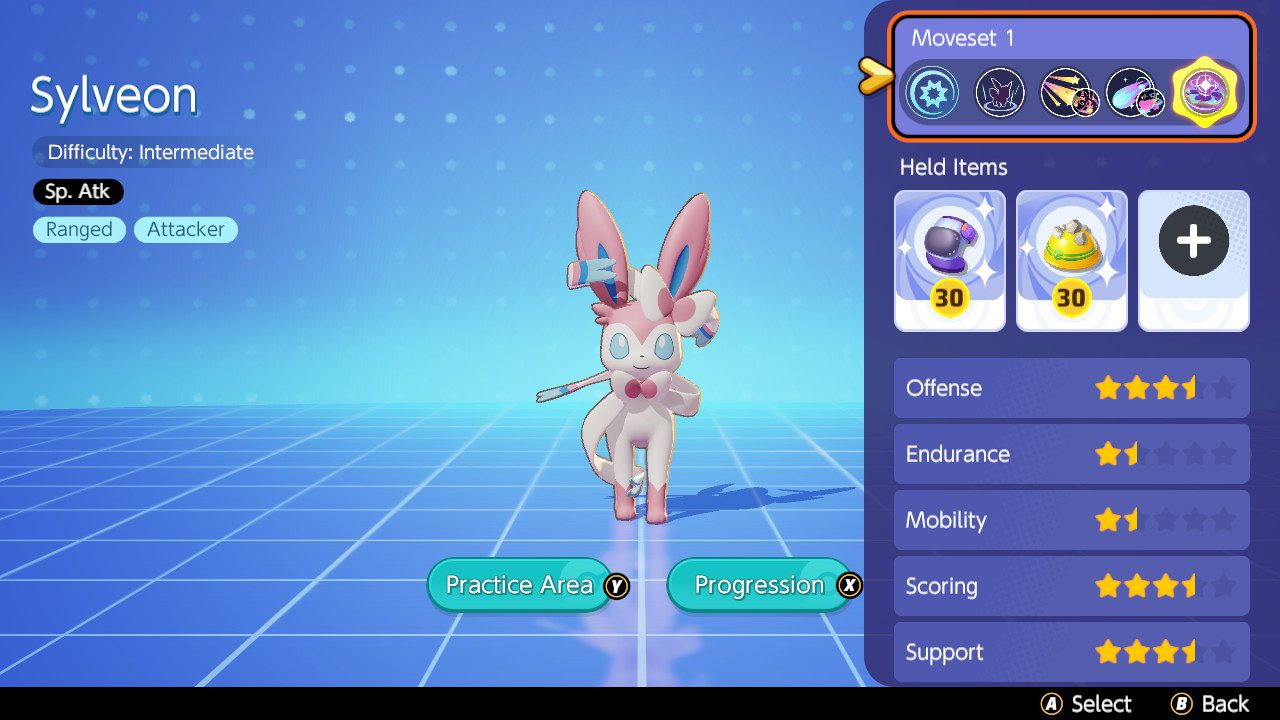 Screenshot of Sylveon's info
