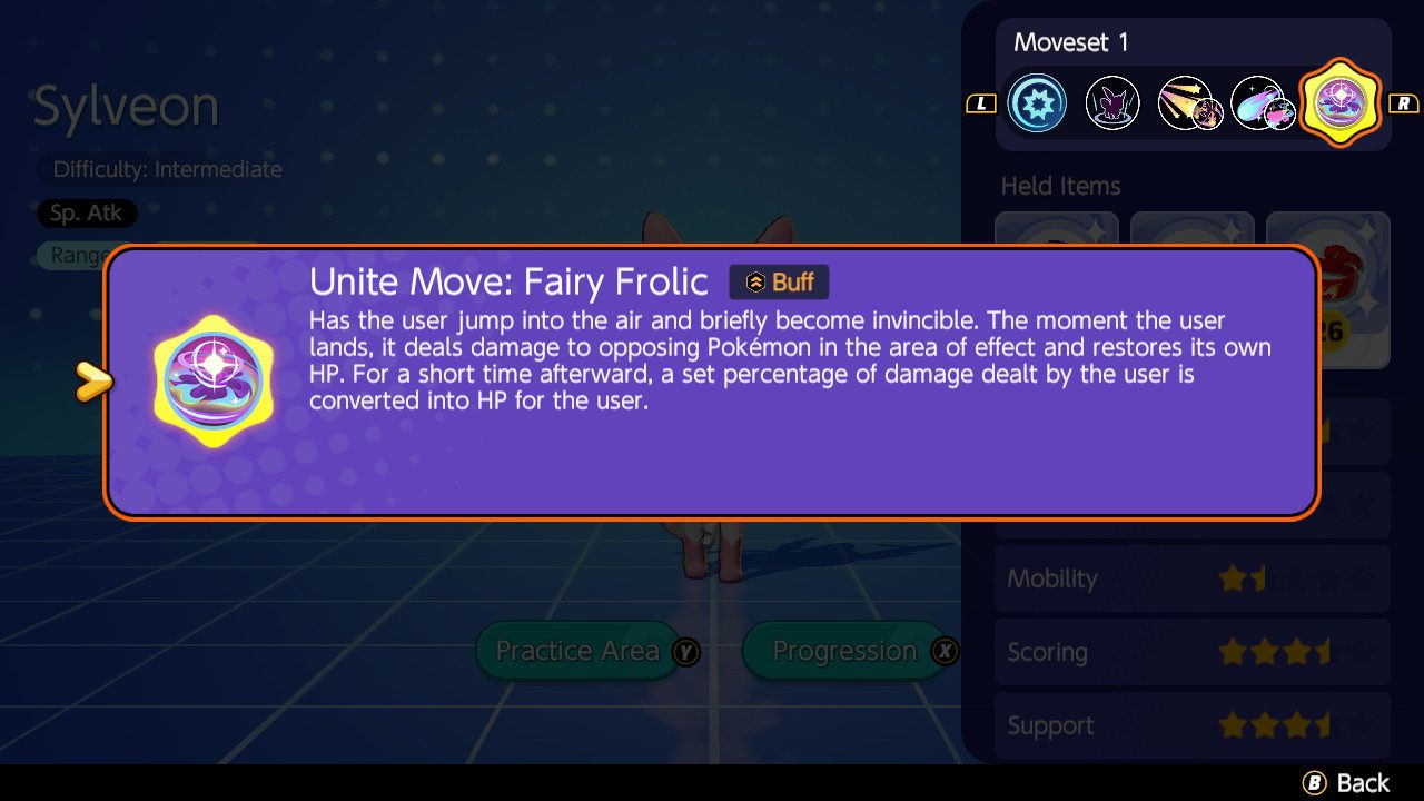 Screenshot of Sylveon's Unite Move