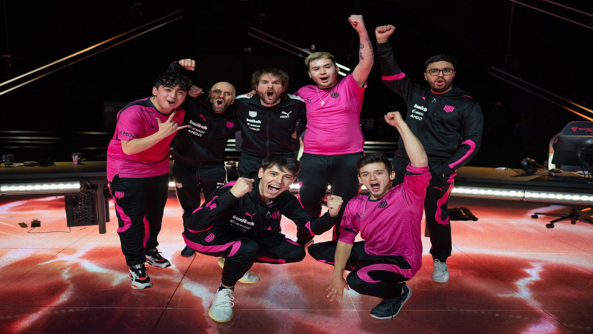 KRÜ Esports celebrating their win against Sentinels at VCT Champions 2021