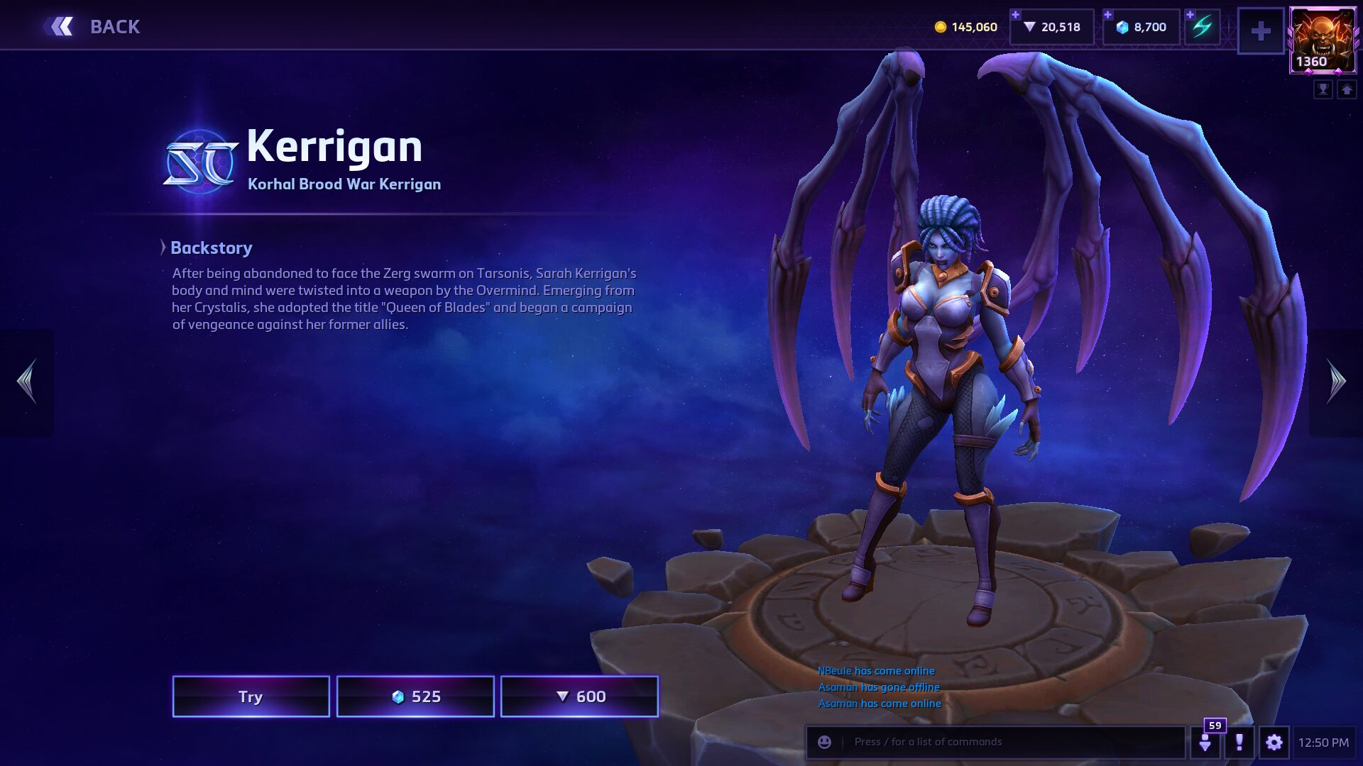 The Korhal Brood War Kerrigan skin