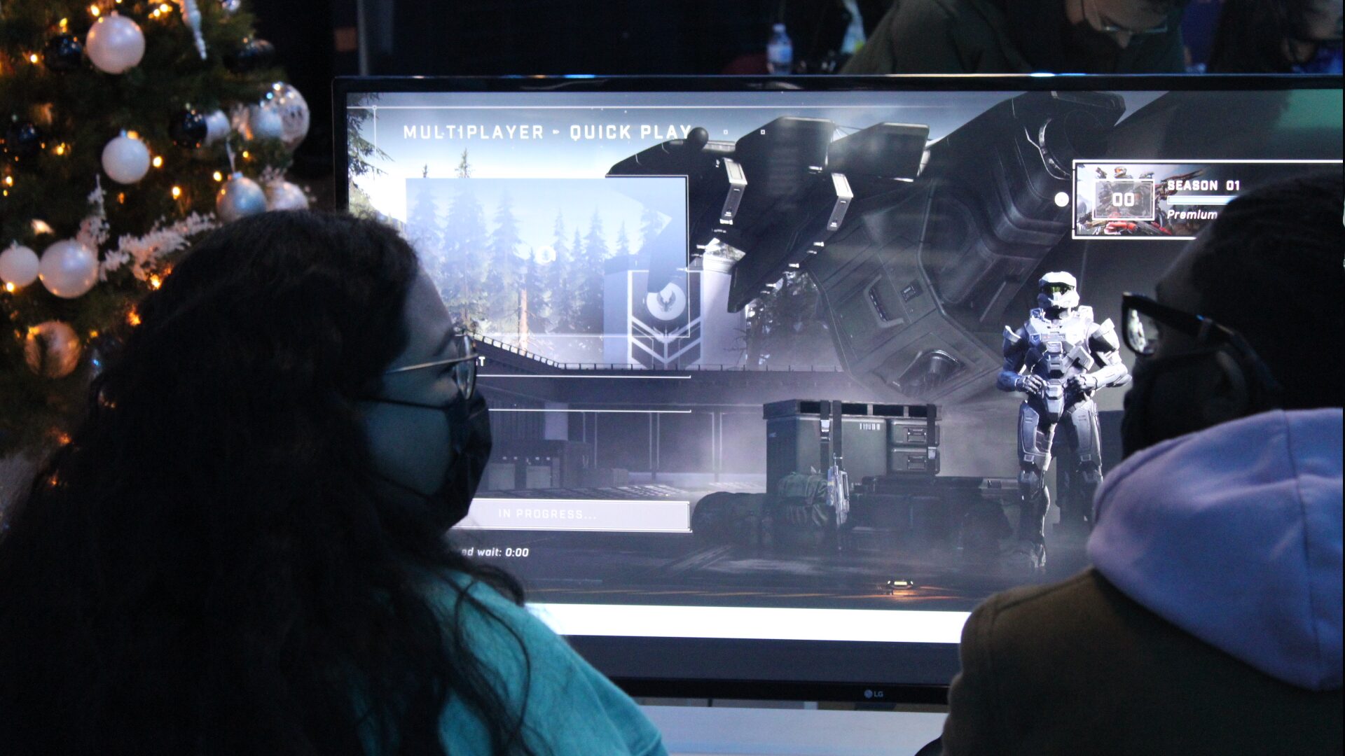 Players practicing in the gaming area