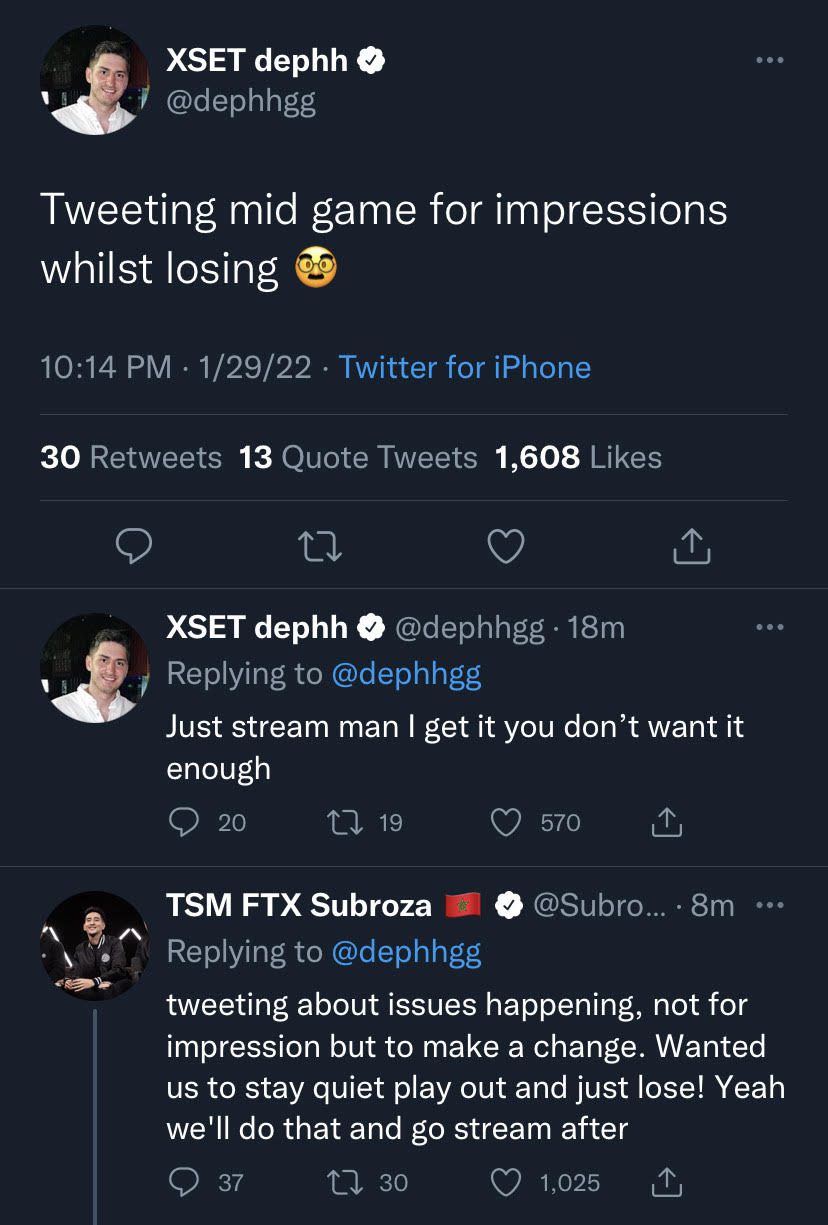 XSET dephh responds to Twitter drama surrounding TSM and T1