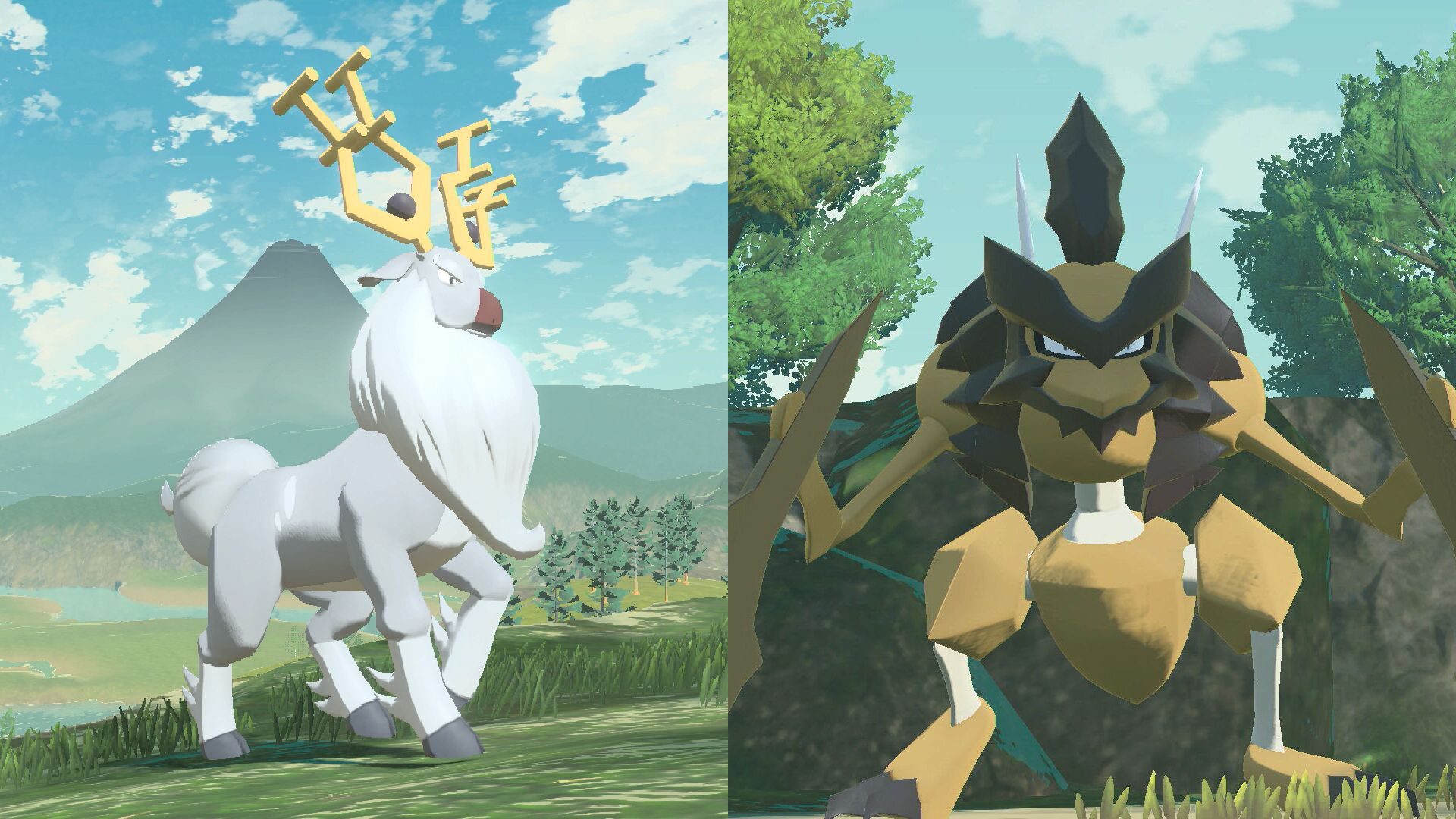 Wyrdeer and Kleavor in Pokemon Legends Arceus