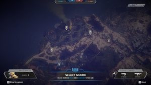 A screen where players can choose where to respawn in Control, a returning mode in the Apex Legends Warriors Collection Event.