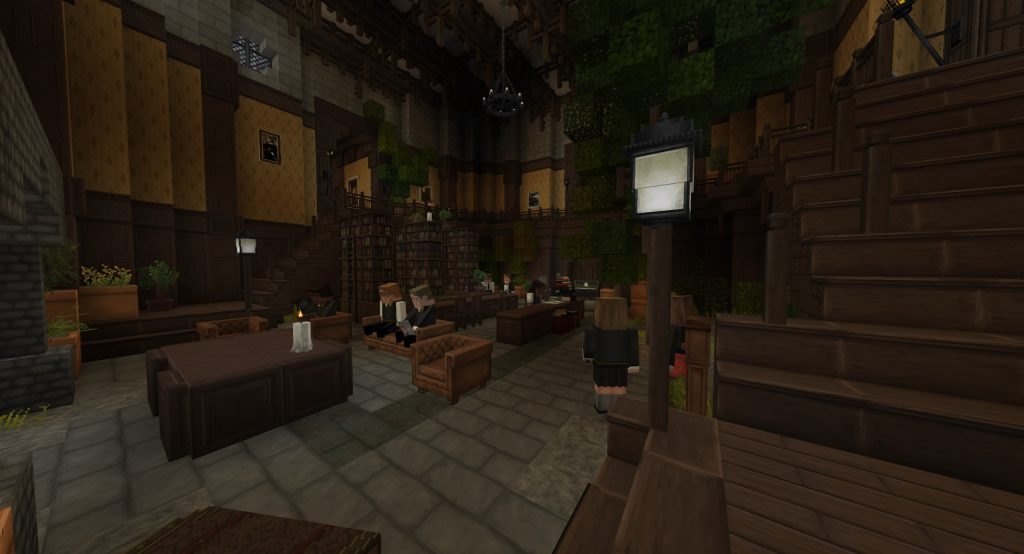 Hufflepuff Common room in Hogwarts Minecraft is similar to that in Hogwarts Legacy