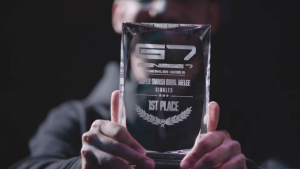 Zain shows off his trophy after winning Genesis 7, the last iteration of the series before Genesis 8.