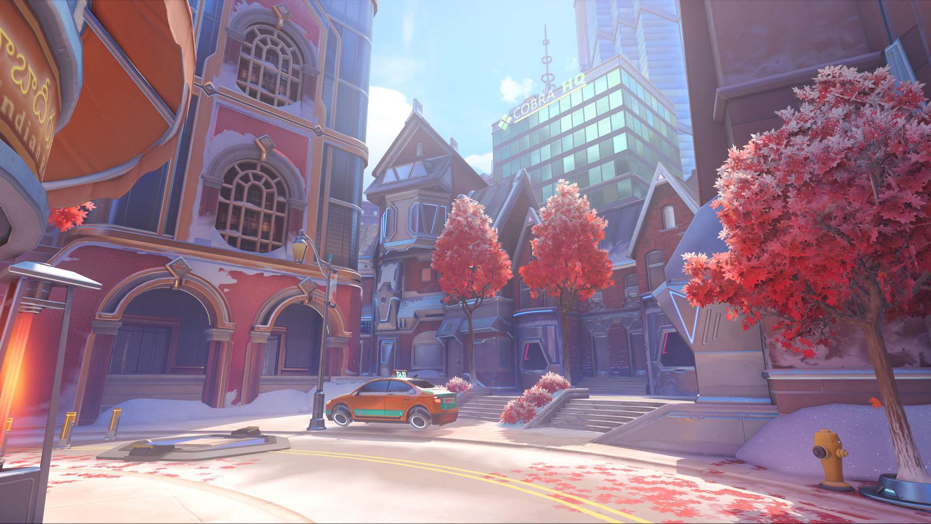 A middle section of Push map New Queen Street from Overwatch 2.