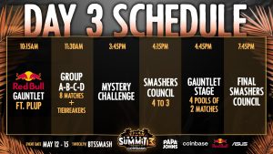 The planned Smash Summit 13 Day 3 schedule before the positive COVID-19 cases.
