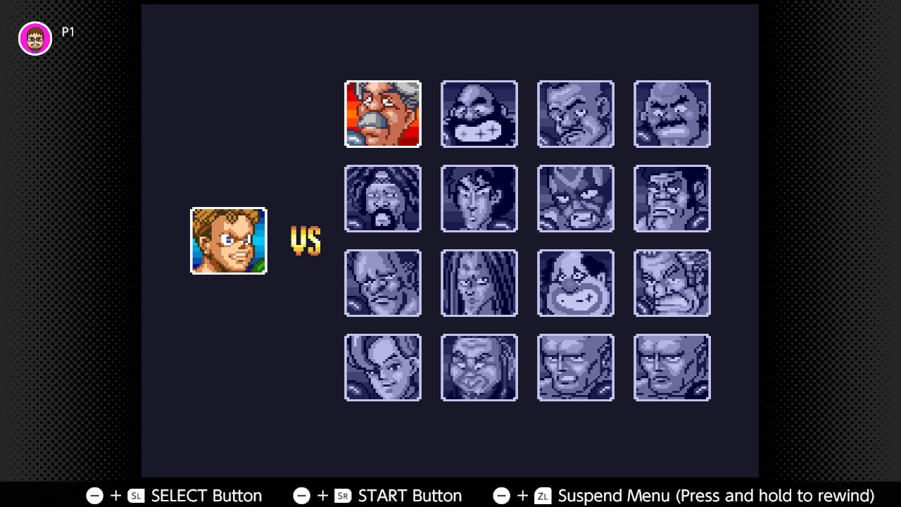 The single match mode screen in Super Punch-Out!!