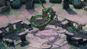 Rayquaza on new Pokémon UNITE map Theia Sky Ruins.