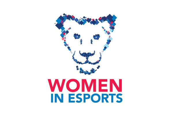 The Women in Esports banner features a lioness