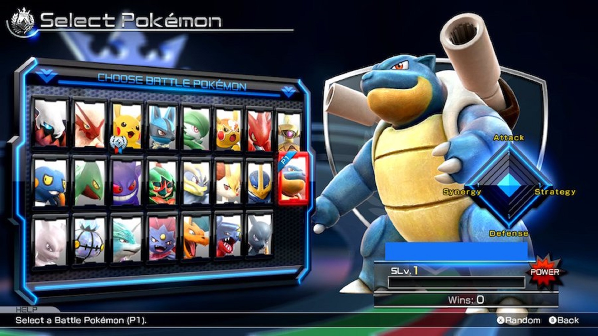 Pokkén Tournament character select screen